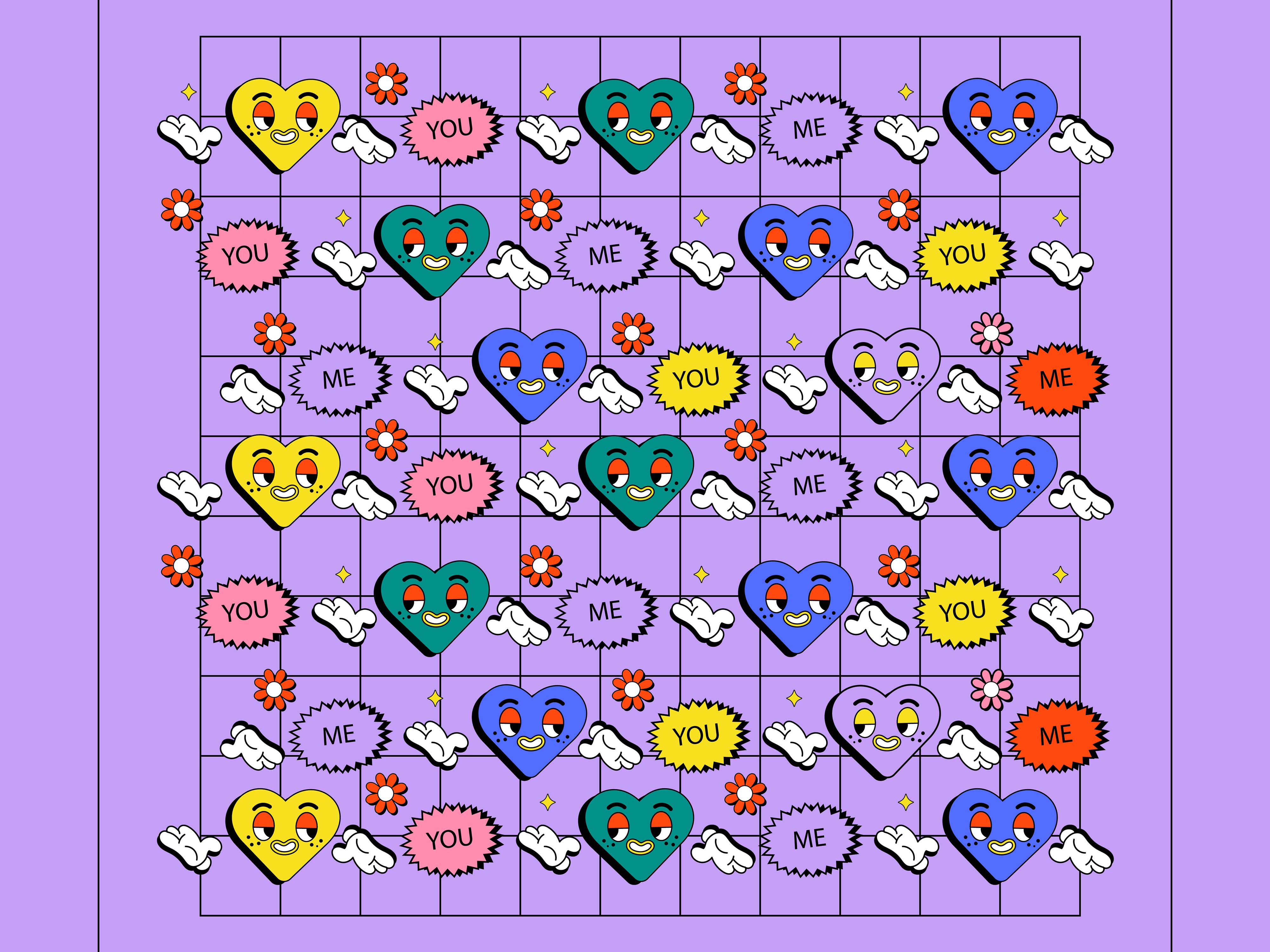 Free pattern cool valentine's day hearts